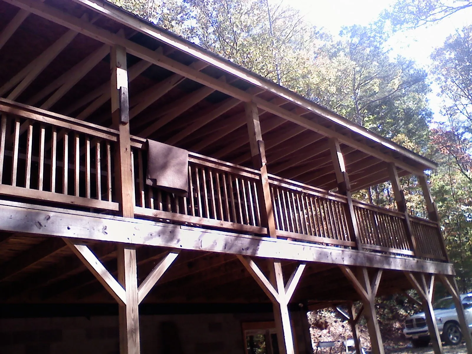 Timber framing under a new elevated porch and deck — Roof Leak Repair in Delphi by Roofing Brothers